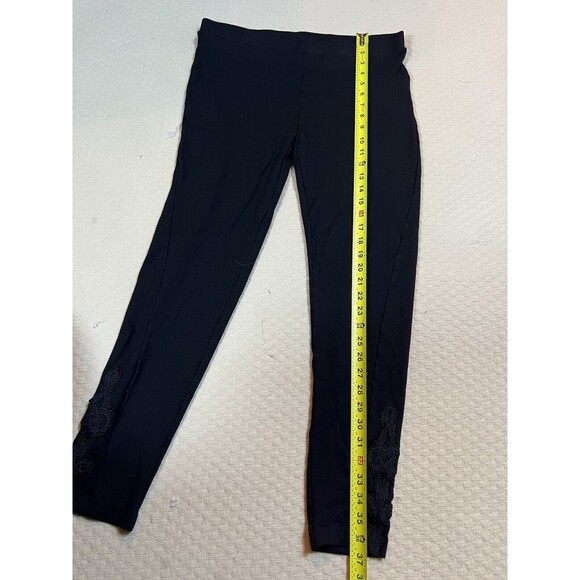Ralph Lauren Blue Label Leggings Embroidered Ankles Stretchy | Black | Size XL - Picture 10 of 12
